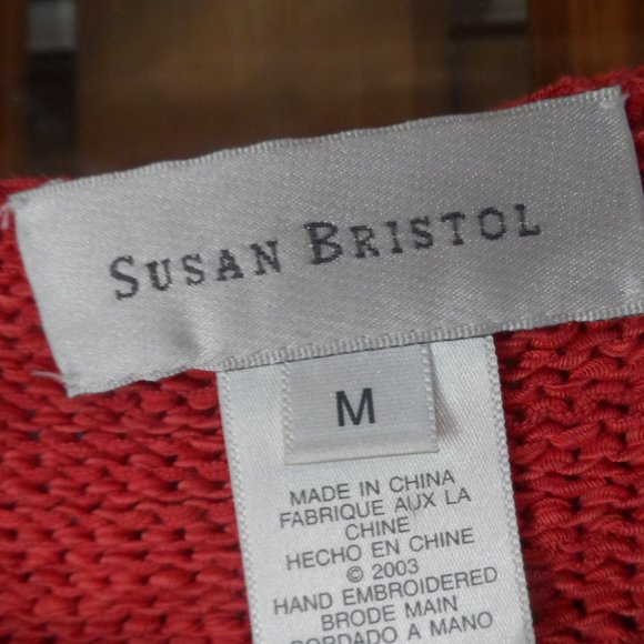NWOT Susan Bristol Short Sleeve Embroidered Sweater - Size M - Picture 5 of 5